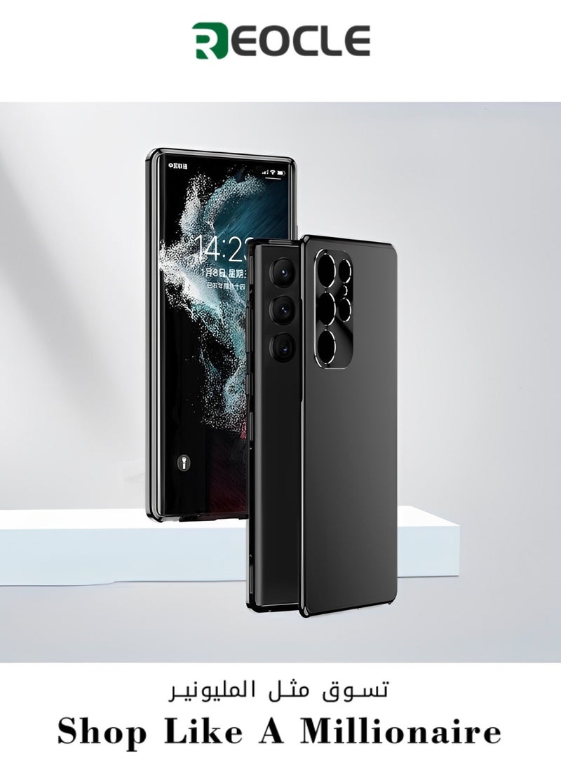 ريوكل جراب هاتف مغناطيسي، غطاء هاتف بإطار معدني من الألومنيوم المغناطيسي لهاتف Samsung Galaxy S23 S22 S21 Ultra Plus - Image 1