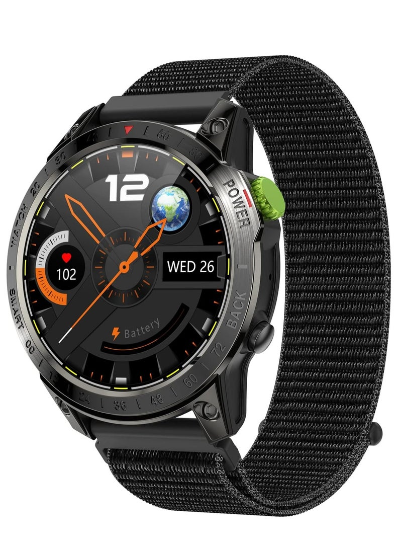 RollsTimi  Military Smart Watch for Men, Bluetooth Call Blood Pressure Heart Rate Monitor Smartwatch Fitness Tracker IP68 Waterproof 1.45" Outdoor Sports Watch for Android iOS - Image 1