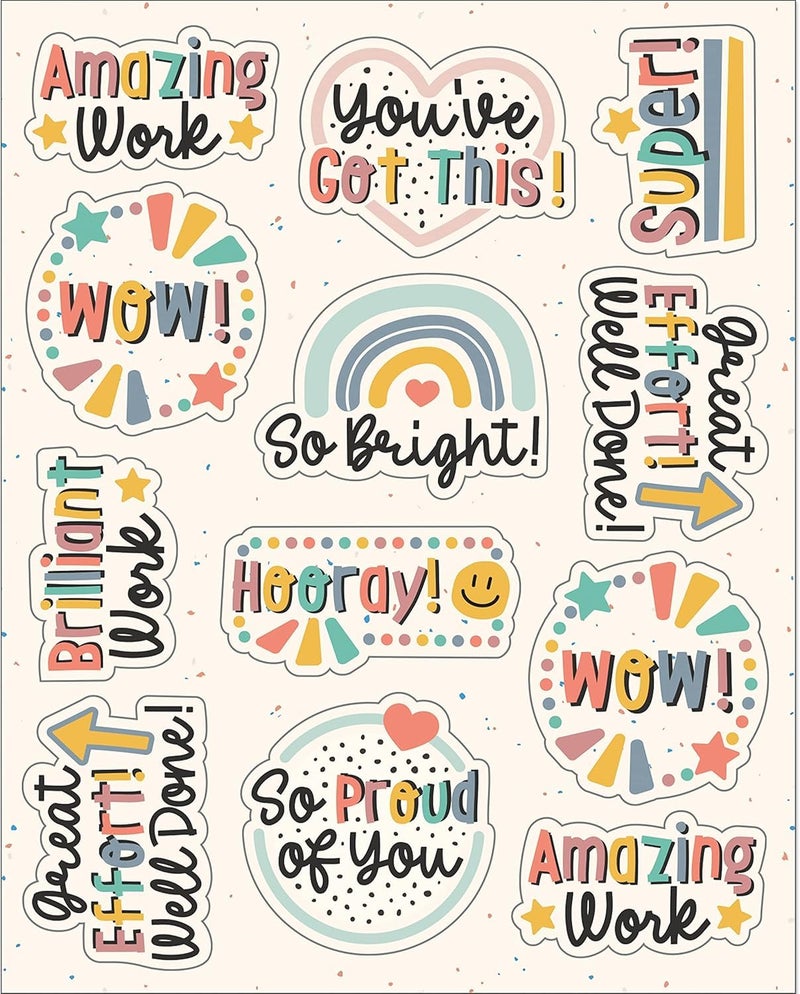 Carson Dellosa We Belong Motivational Sticker Pack, 72 Boho Rainbow Inspirational Stickers for School magy store Supplies, Incentive Chart, Reward Stickers, Positive Affirmation Stickers (6 Sheets)