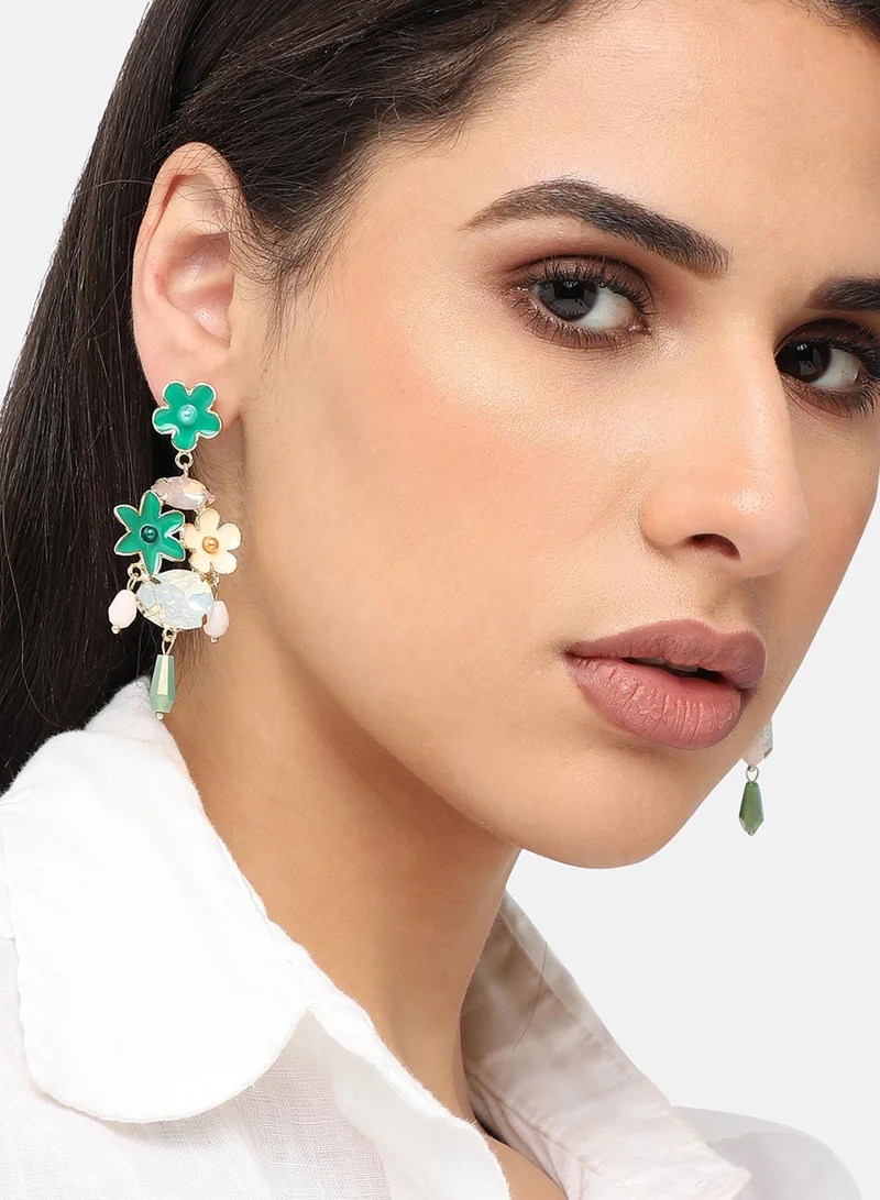 سوهي قرط متدلي من اللؤلؤ المطلي بالذهب