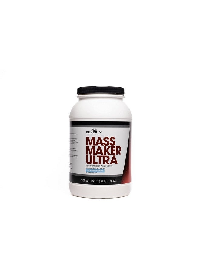 Beverly International Mass Maker Ultra Vanilla, 14 Servings, 3lb. Build Lean Mass Like a Pro. Milk Protein Isolate, Whey Protein Isolate + Egg. MCT Oil. Clean Carbs, Great Taste - Image 1