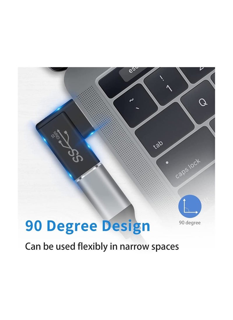Generic 3 Pack Right Angle USB C to USB Adapter, 10 Gbps 90 Degree USB C Female to USB Male Adapter, USB 3.1 Gen2 Type C USB-C to USB 3.0 Adapter for USB C Cable, Laptops, Phone, Tablet (Black)  - Image 4
