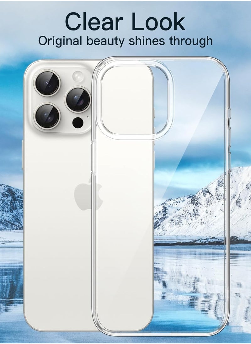 BORTONY - iPhone 15 Pro Max Case 6.7 Inch Anti-Yellowing Anti-Drop iPhone 15 Pro Max Cover Transparent Slim Crystal Clear Anti-Scratch  Protective Case for Apple iPhone 15 Pro Max - Image 1