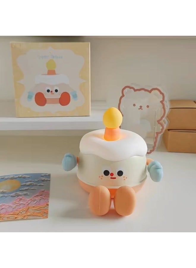 Cake Night Light Atmosphere Bedroom With Sleep Internet Celebrity Led Charging Silicone Pat Light Women's Year Birthday Gift-Colour:365-day Long Warranty - Ghostwriting Greeting Cards - Warm Night Lights-Size:Cake Lamp + A Little Thoughtful Gift Bag + Greeting Card - Image 3