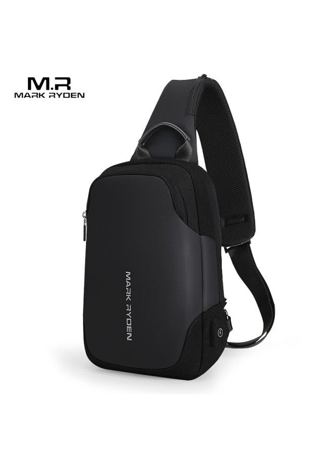 Mark Ryden Chest Bag, Men's Crossbody Bag, Sports Trendy Shoulder Bag, Small Backpack, 9.7-inch Ipad Bag, Mr7056, Elegant Black - Image 4