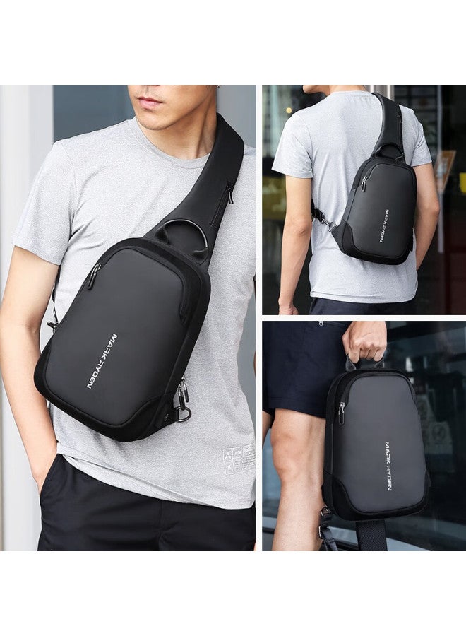 Mark Ryden Chest Bag, Men's Crossbody Bag, Sports Trendy Shoulder Bag, Small Backpack, 9.7-inch Ipad Bag, Mr7056, Elegant Black - Image 3
