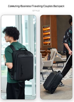 ARCTIC HUNTER Business Travel Roller Backpack, Big Capacity Trolley Laptop Bag for Men, College Book Bag Office Rolling Backpack  - Image 2