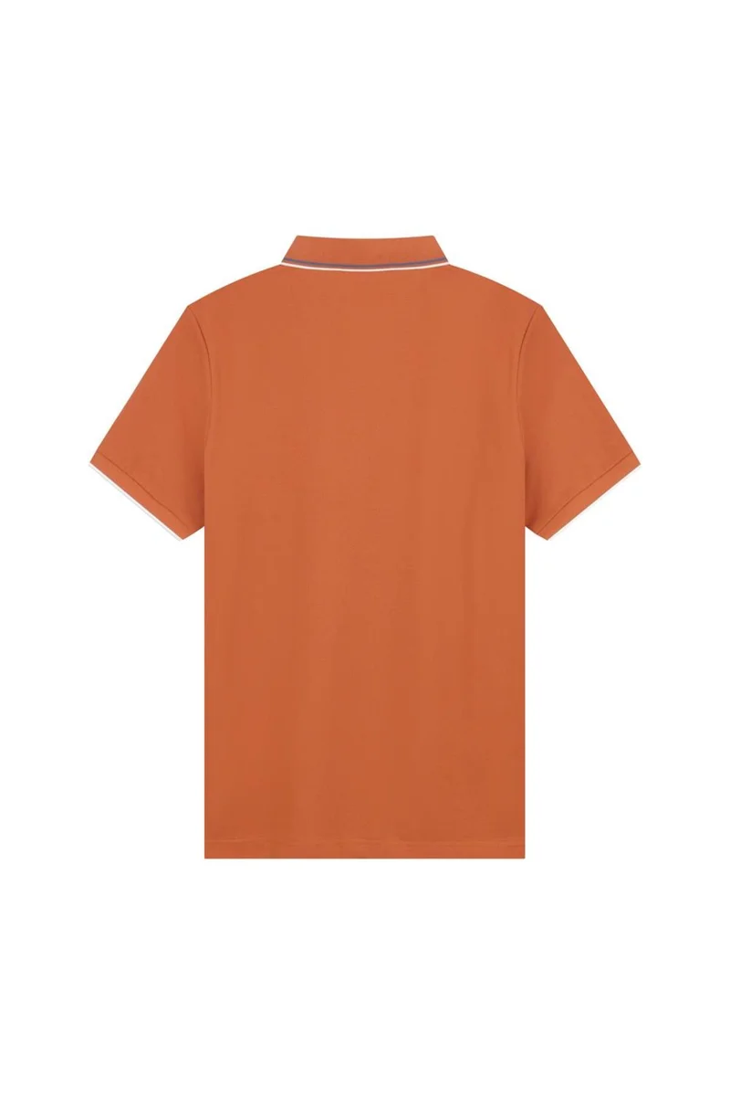 GIORDANO Men's Orange Slim Fit Pique Polo