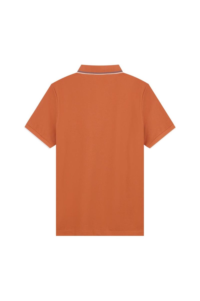 جيوردانو بولو رجالي بياقة بيكيه برتقالي بقصة ضيقة - Image 2
