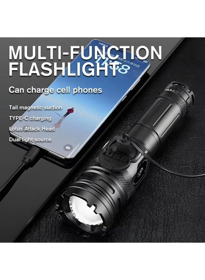 COBA Rechargeable Flashlight 100W Handheld Spotlight – 1000 lm Brightness, Multi-Mode, USB-C Charging, 1000 m Range - Image 5