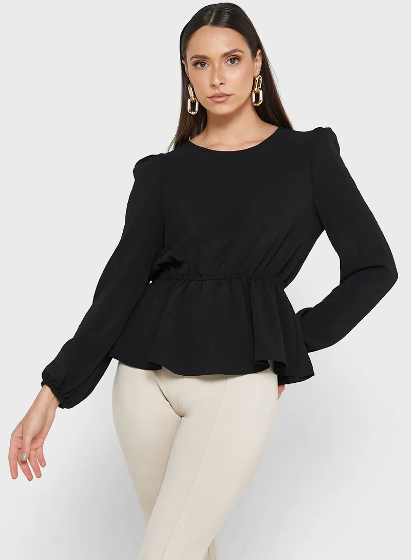 ONLY Balloon Sleeve Peplum Top