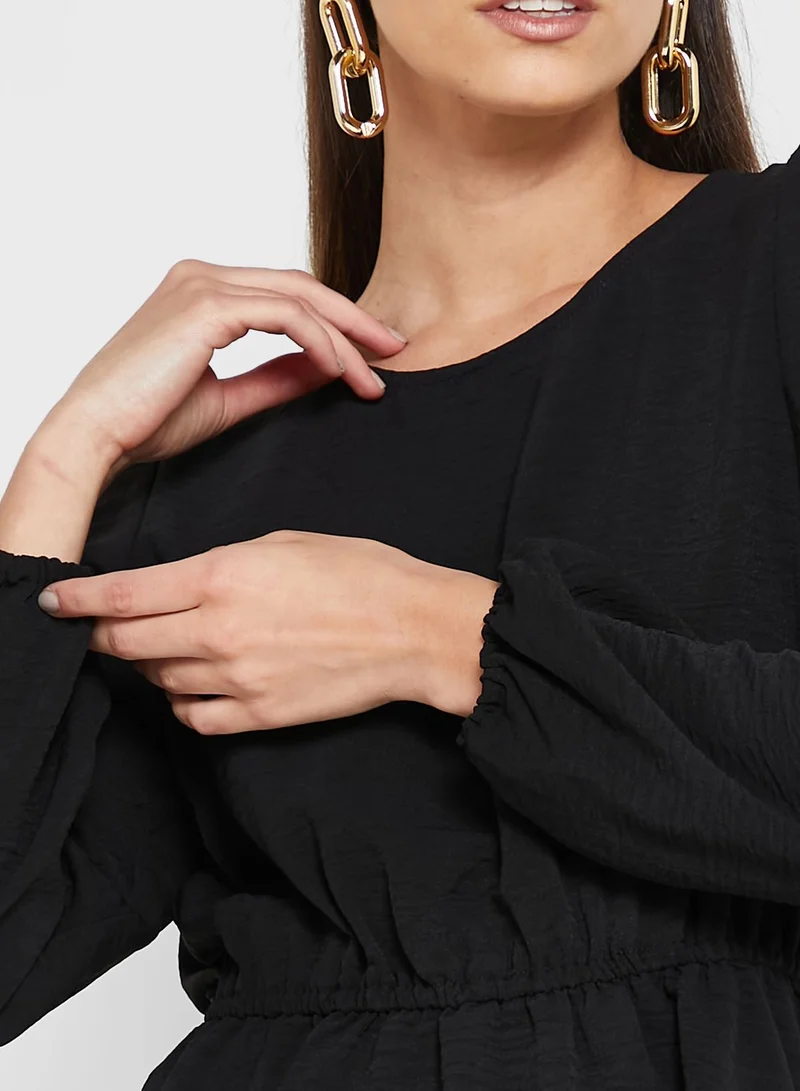ONLY Balloon Sleeve Peplum Top