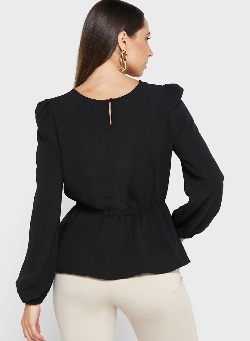 ONLY Balloon Sleeve Peplum Top