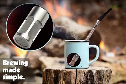 JoGo - The Original Coffee and Tea Brewing Straw - Portable Coffee Maker - Stainless Steel Single Serve Strainer - Filter Function for Hot & Cold Brew - Yerba Mate Straw for Loose Leaf Teas & Coffee - Image 2