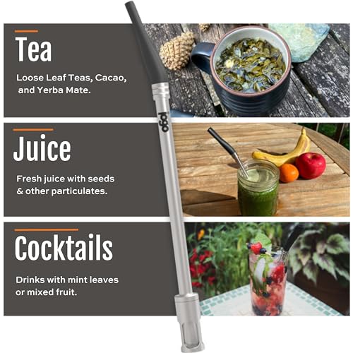 JoGo - The Original Coffee and Tea Brewing Straw - Portable Coffee Maker - Stainless Steel Single Serve Strainer - Filter Function for Hot & Cold Brew - Yerba Mate Straw for Loose Leaf Teas & Coffee - Image 5