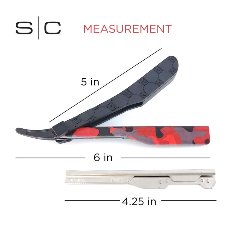 StyleCraft x Deluxe Line Professional Barber Straight Razor Camo Red (Blade not included) - Image 5