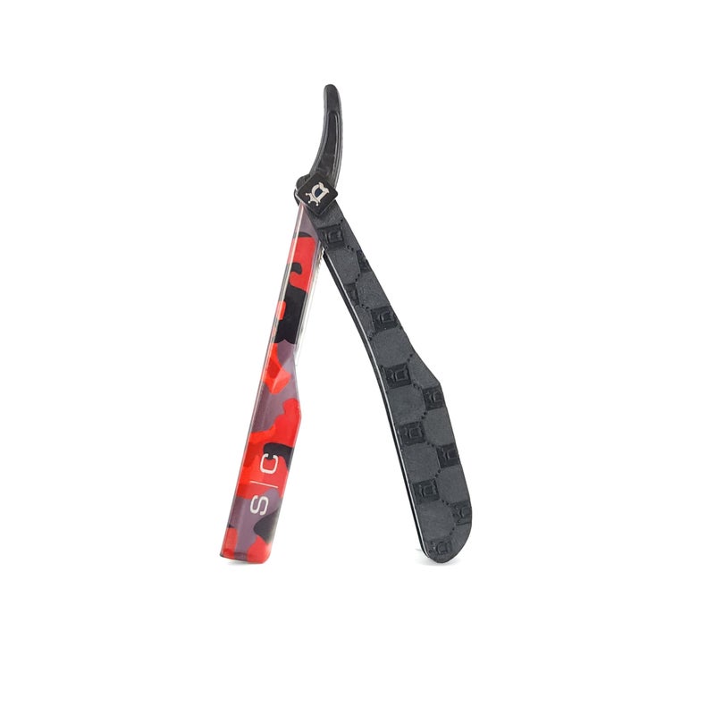 StyleCraft x Deluxe Line Professional Barber Straight Razor Camo Red (Blade not included) - Image 3