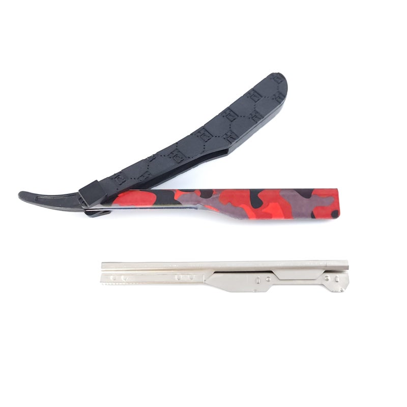 StyleCraft x Deluxe Line Professional Barber Straight Razor Camo Red (Blade not included) - Image 1