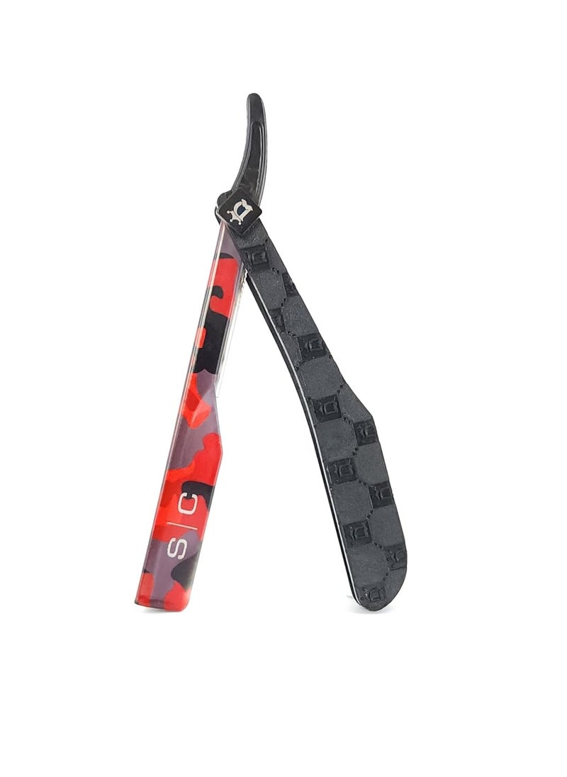 Stylecraft StyleCraft x Deluxe Line Professional Barber Straight Razor Camo Red (Blade not included)  - Image 3