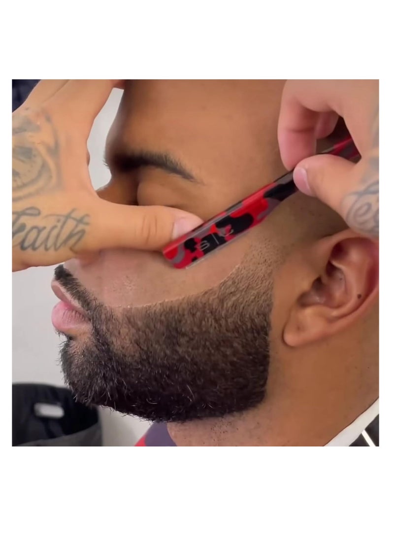 Stylecraft StyleCraft x Deluxe Line Professional Barber Straight Razor Camo Red (Blade not included)  - Image 4