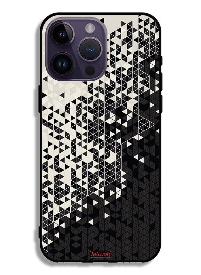 Tolwak Apple iPhone 14 Pro Max Protective Case Pattern Digital Art Triangle  - Image 2