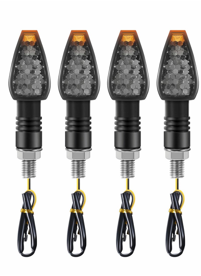 Excefore Motorcycle Turn Signal Lights, 4 Pcs 12V Universal Motorbike LED Indicator Blinker Amber Lamp Mini Stalk Arrow Light Front Rear Lights for Motorcycles  - Image 1