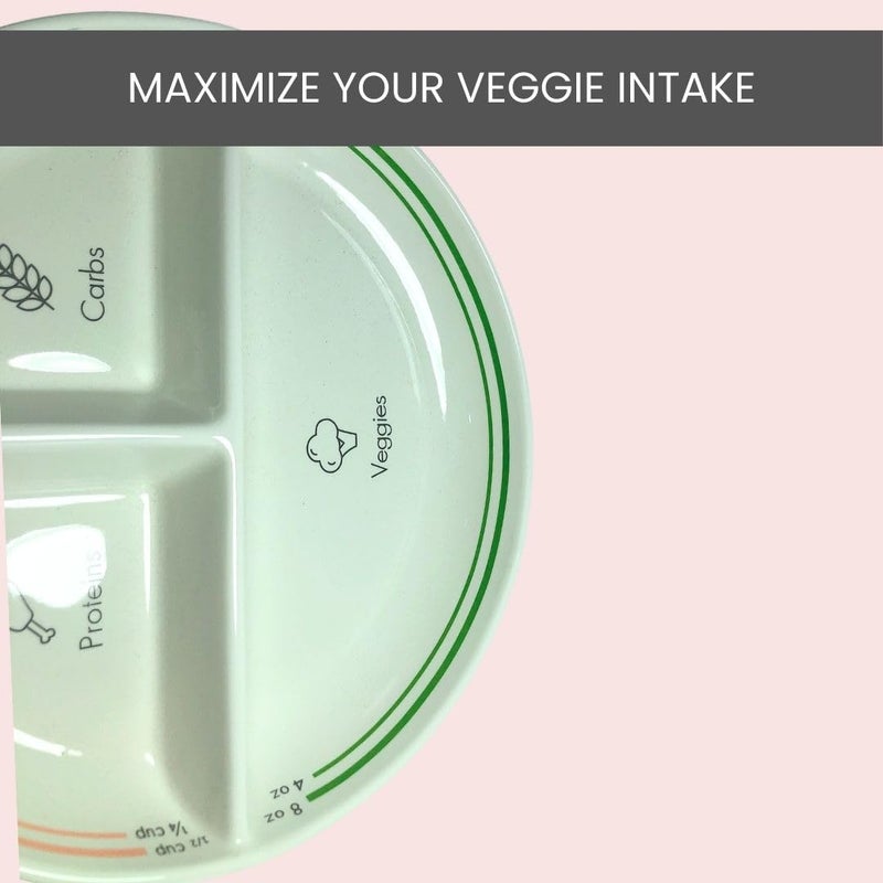 Uba DIABETIC Portion Control Plate (PORCELAIN) with Built-in Measurements - Image 4