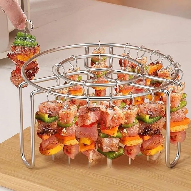 12 Pins Oven Grill Stand Rustproof Non Slip Base For Safe Cooking And Easy Storage - Image 4