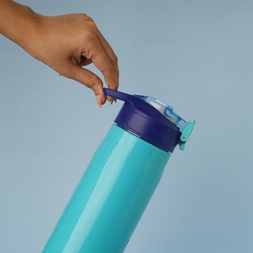 Nayasa Adonis 770ml Insulated Stainless Steel Water Bottle | BPA-Free | Leakproof | Push Cap | School, College & Office Use | Blue - Image 2