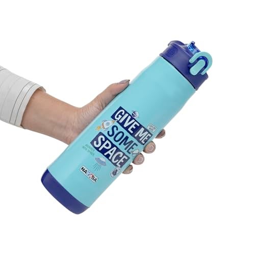 Nayasa Adonis 770ml Insulated Stainless Steel Water Bottle | BPA-Free | Leakproof | Push Cap | School, College & Office Use | Blue - Image 1