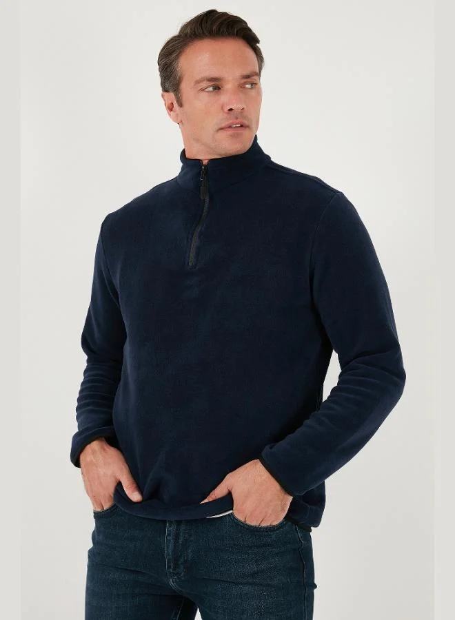 Buratti  Buratti Slim Fit Half Zipper Stand Collar Polar Fleece Men's POLAR 5906003 for Men | Best Price UAE