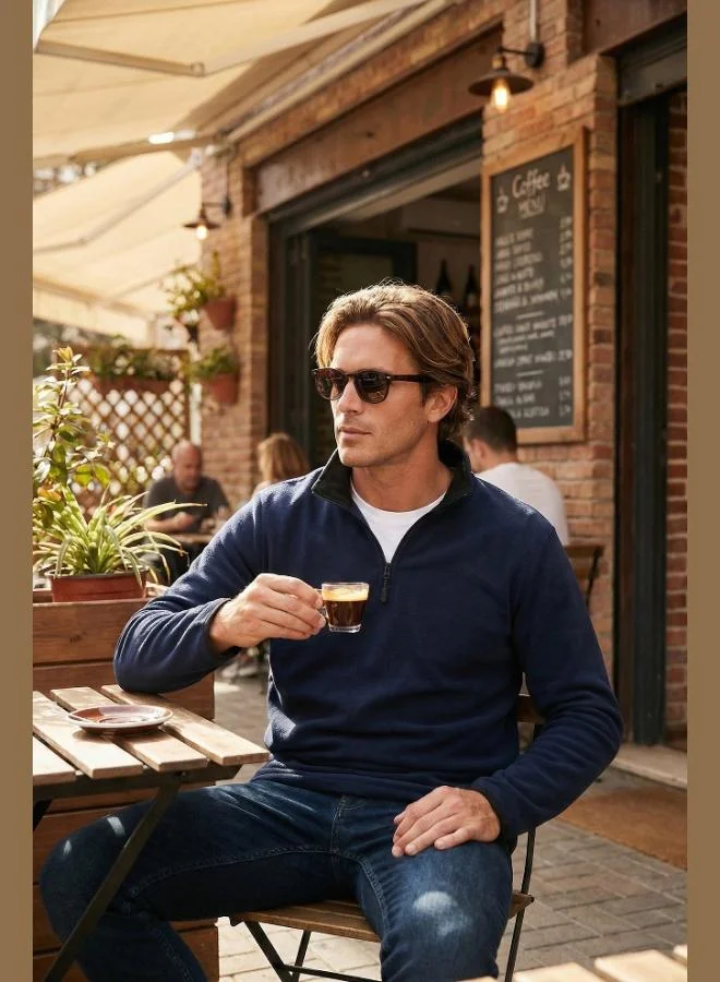 Buratti  Buratti Slim Fit Half Zipper Stand Collar Polar Fleece Men's POLAR 5906003 for Men | Best Price UAE