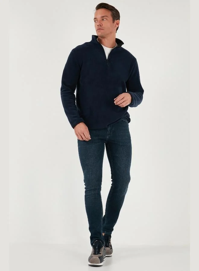 Buratti  Buratti Slim Fit Half Zipper Stand Collar Polar Fleece Men's POLAR 5906003 for Men | Best Price UAE