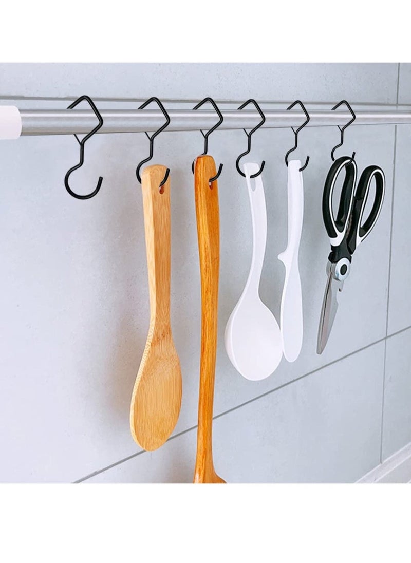 15 Metal S Hooks for Hanging Plants and Kitchen Utensils, 4 Inch Heavy Duty Windproof Hooks with Safety Buckles, Ideal for Clothes and Pots  - Image 4