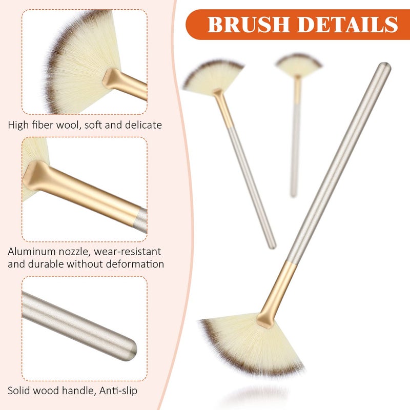 Maitys 9 Pieces Facial Fan Mask Brushes, Soft Facial Applicator Brushes Tools for Peel Glycolic Makeup for Mud Cream(Champagne, Purple, Black) - Image 3