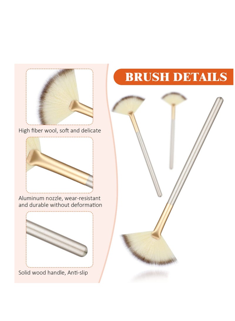 Maitys Maitys 9 Pieces Facial Brushes Fan Mask Brushes, Soft Facial Applicator Brushes Tools for Peel Glycolic Mask Makeup for Mud Cream (Champagne, Purple, Black) - Image 4