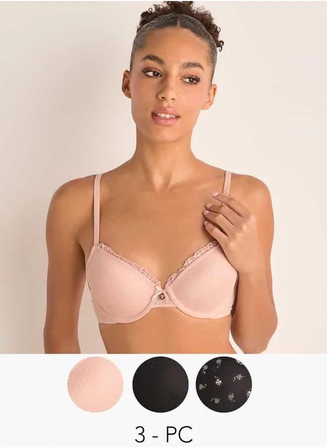 FAV Set of 3 - Lace Detail Plunge Bra