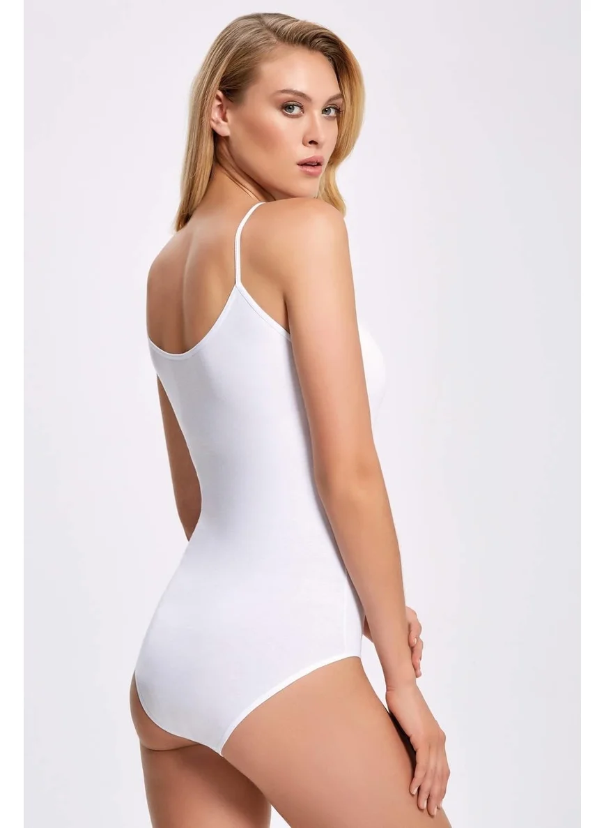 İlke İç Giyim Women's Lycra Snap Fastener Rope Suspended Bodysuit