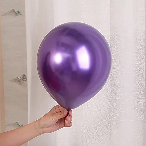 Flyloons 100 pcs Purple and Silver Chrome Balloons for Birthday decoration celebration Anniversary baby shower Girls Boys Men Women - Image 4