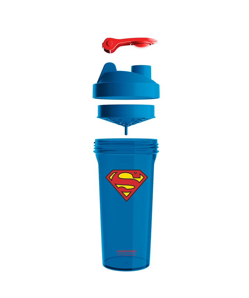 SmartShake Lite Justice League Superman Protein Shaker Bottle 800ml – BPA Free Leakproof Gym Protein Shakes Bottle for Protein Powder DC Comics Blue Water Bottle Superman Gifts - Image 5