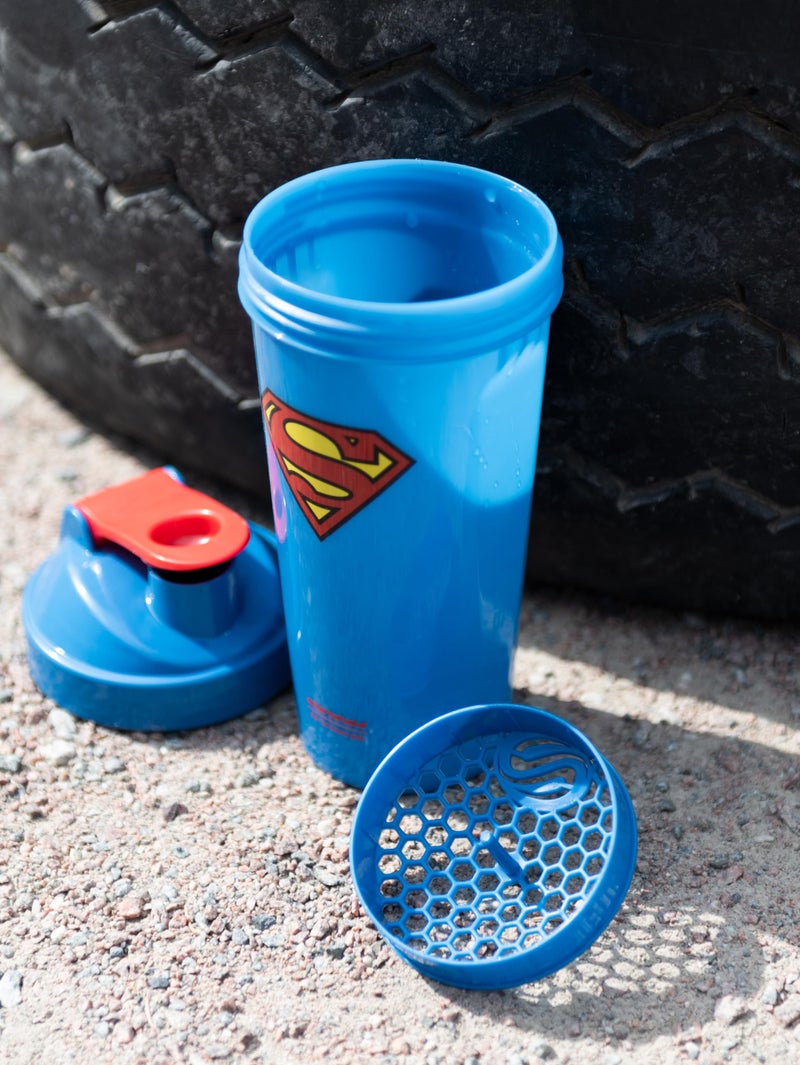 SmartShake Lite Justice League Superman Protein Shaker Bottle 800ml – BPA Free Leakproof Gym Protein Shakes Bottle for Protein Powder DC Comics Blue Water Bottle Superman Gifts - Image 4