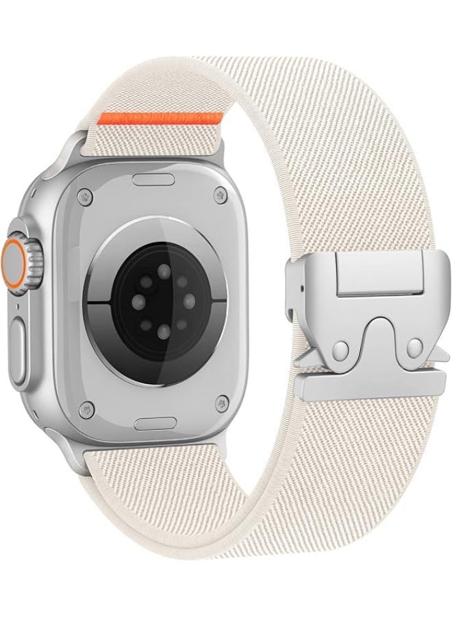 حزام رياضي مرن لساعة آبل ووتش ألترا/2/3 بمقاس 49مم 46مم 45مم 44مم 42مم، أحزمة آي ووتش للرجال، بقفل مظلي قابل للتمدد من النايلون والنسيج لساعة آبل ووتش SE 3/2/1 والسلسلة 11 10 9 8 7 6 5 4 3 ألترا - Image 1