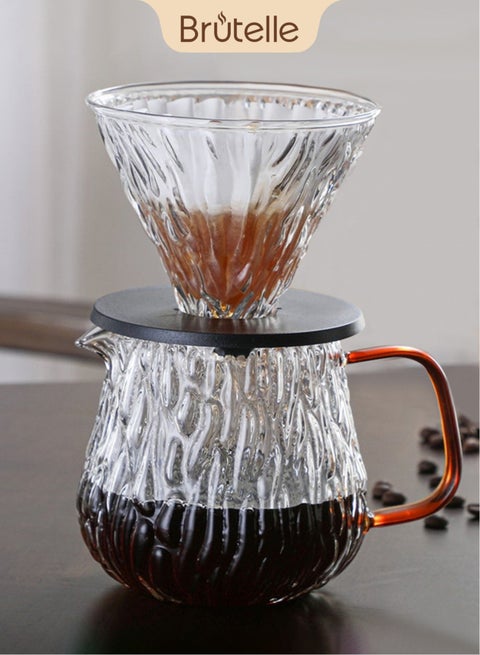 V60 Coffee Set 2-4 Cup Hand-Poured coffee Maker with Filter Sharing Pot Set for Home Office RV Outdoor Hostel