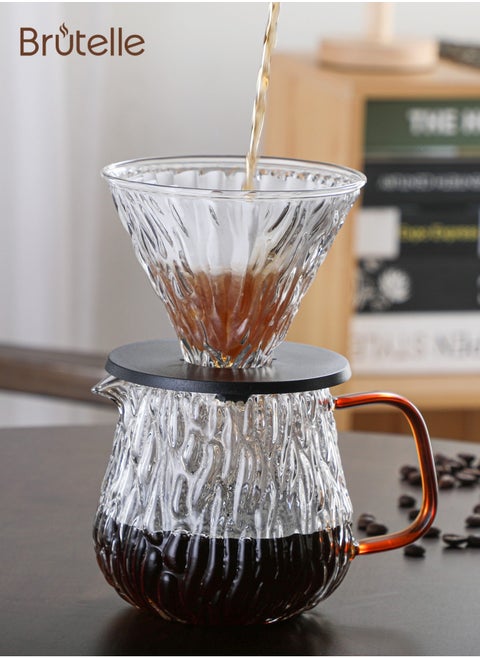 V60 Coffee Set 2-4 Cup Hand-Poured coffee Maker with Filter Sharing Pot Set for Home Office RV Outdoor Hostel