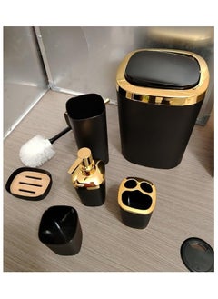Generic 6 Piece Black and Gold Bathroom Set  - Image 2