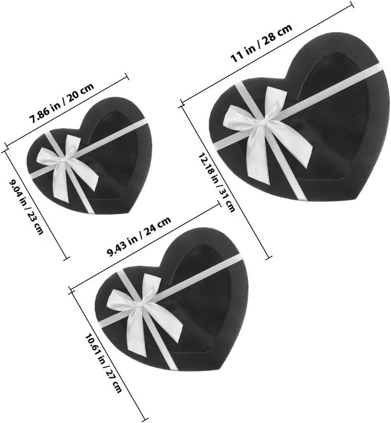 HAPINARY Heart Shaped Box Set with Window Lid, 3pcs Valentine’s Day Flower Packaging Boxes for Presents and Arrangements, Suitable for Birthday and Romantic Random Color - Image 2