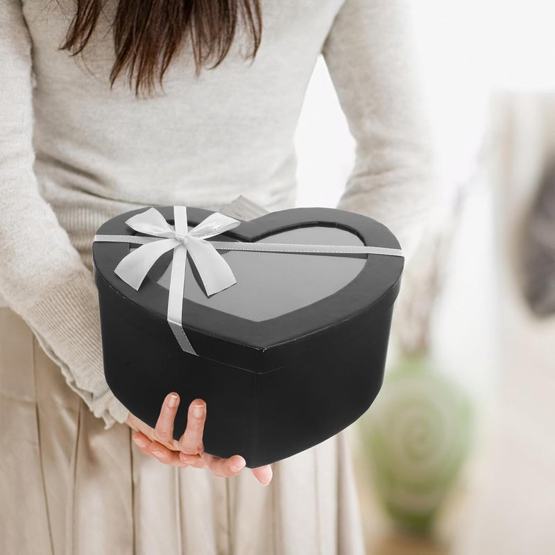 HAPINARY Heart Shaped Box Set with Window Lid, 3pcs Valentine’s Day Flower Packaging Boxes for Presents and Arrangements, Suitable for Birthday and Romantic Random Color - Image 4