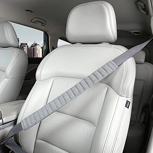 HighnessHwoo Car Seatbelt Covers Cushion Shoulder Pads Protector Sleeve for Adults, Auto Extra Long Seat Belt Strap Cover Decorations for Women, Kids, Honda, Trucks Accessories, 1pc, 19.5in, Gray - Image 1