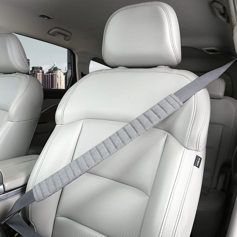 HighnessHwoo Car Seatbelt Covers Cushion Shoulder Pads Protector Sleeve for Adults, Auto Extra Long Seat Belt Strap Cover Decorations for Women, Kids, Honda, Trucks Accessories, 1pc, 19.5in, Gray - Image 4