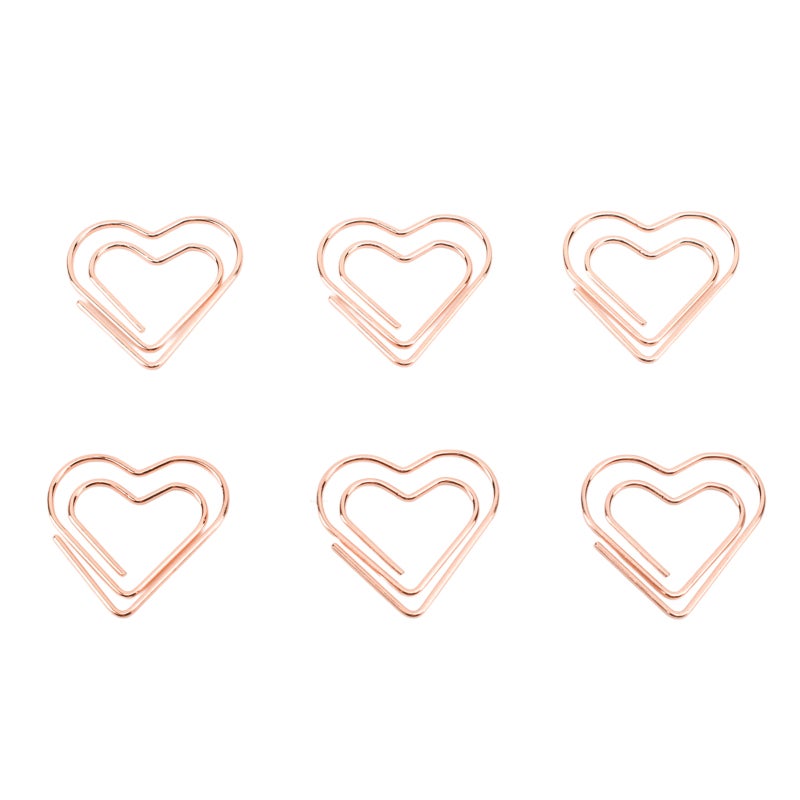 Heart Shaped Paper Clips: Rose Gold, Sturdy Metal Material, Holds 20-30 Sheets - Cute Stylish Design, Metal Paper Clips for Home, School, Office Organization & Students - Image 5